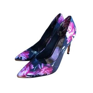 Ted Baker Floral Court Pump Stiletto Heels Satin Print Women Shoes Sz 39
